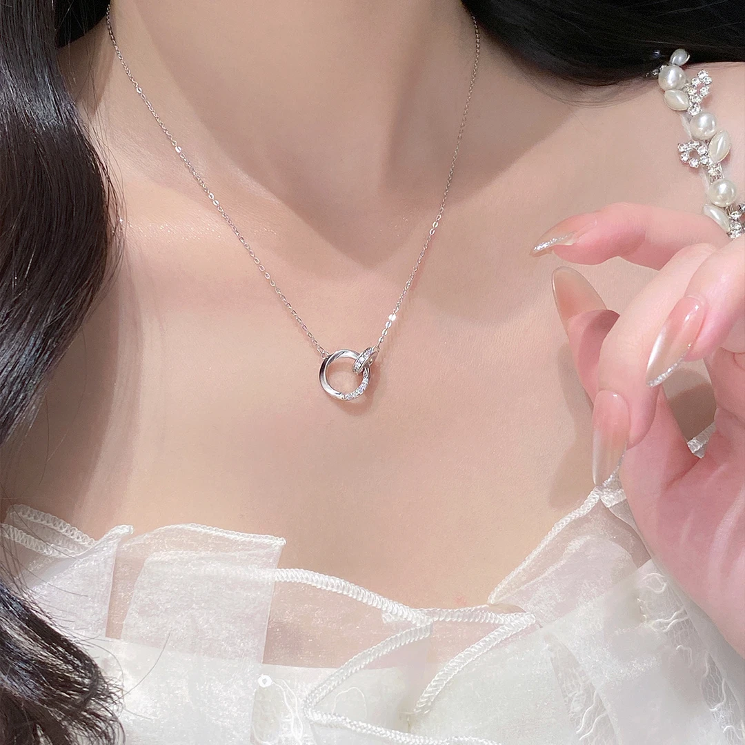 坠链均足银 999莫比乌斯环项链女款纯银2025新款圣诞女友闺蜜礼物