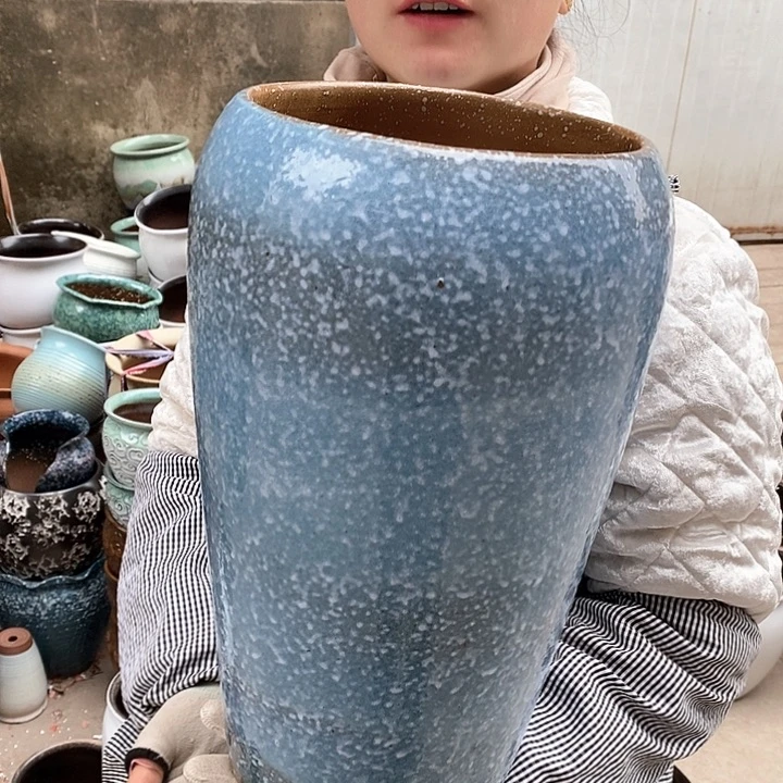 紫砂花盆瑕疵口20高38