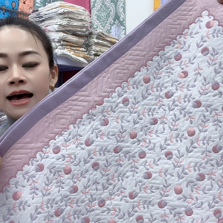 棉紫色小樱桃纯棉