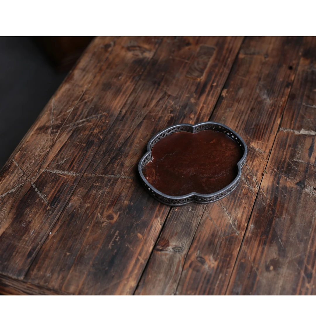 【宽窄】冰裂纹海棠形壶承（古篱S0039）