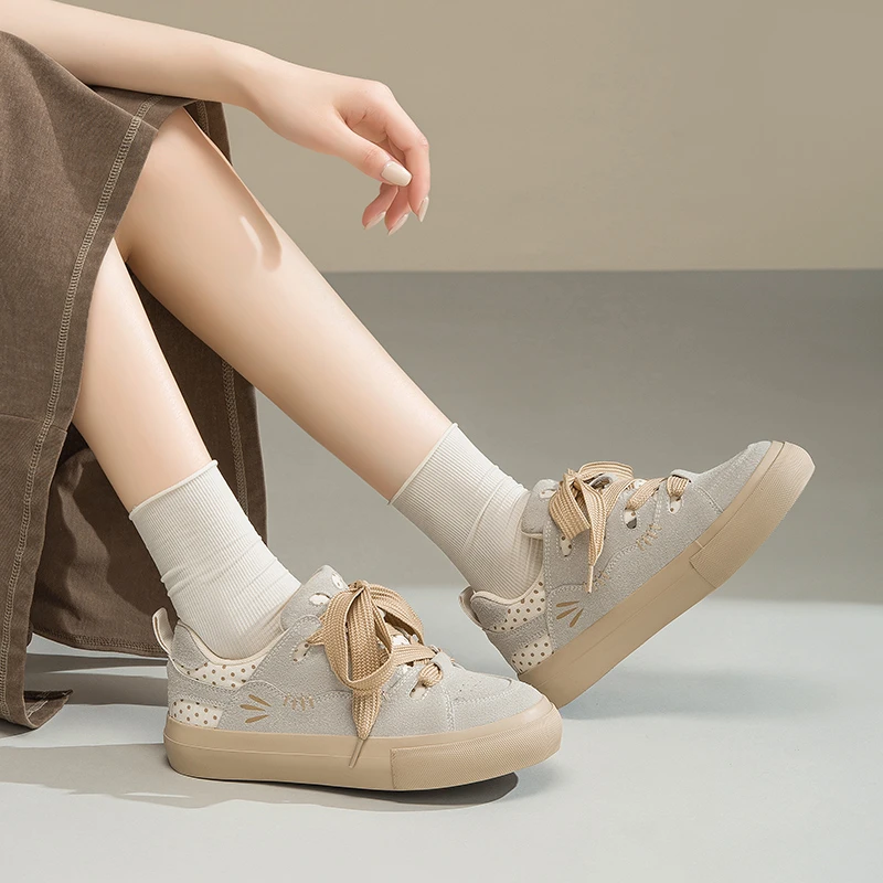 P141260厚底板鞋女2025秋季新款休闲ins潮鞋百搭透气运动鞋xx