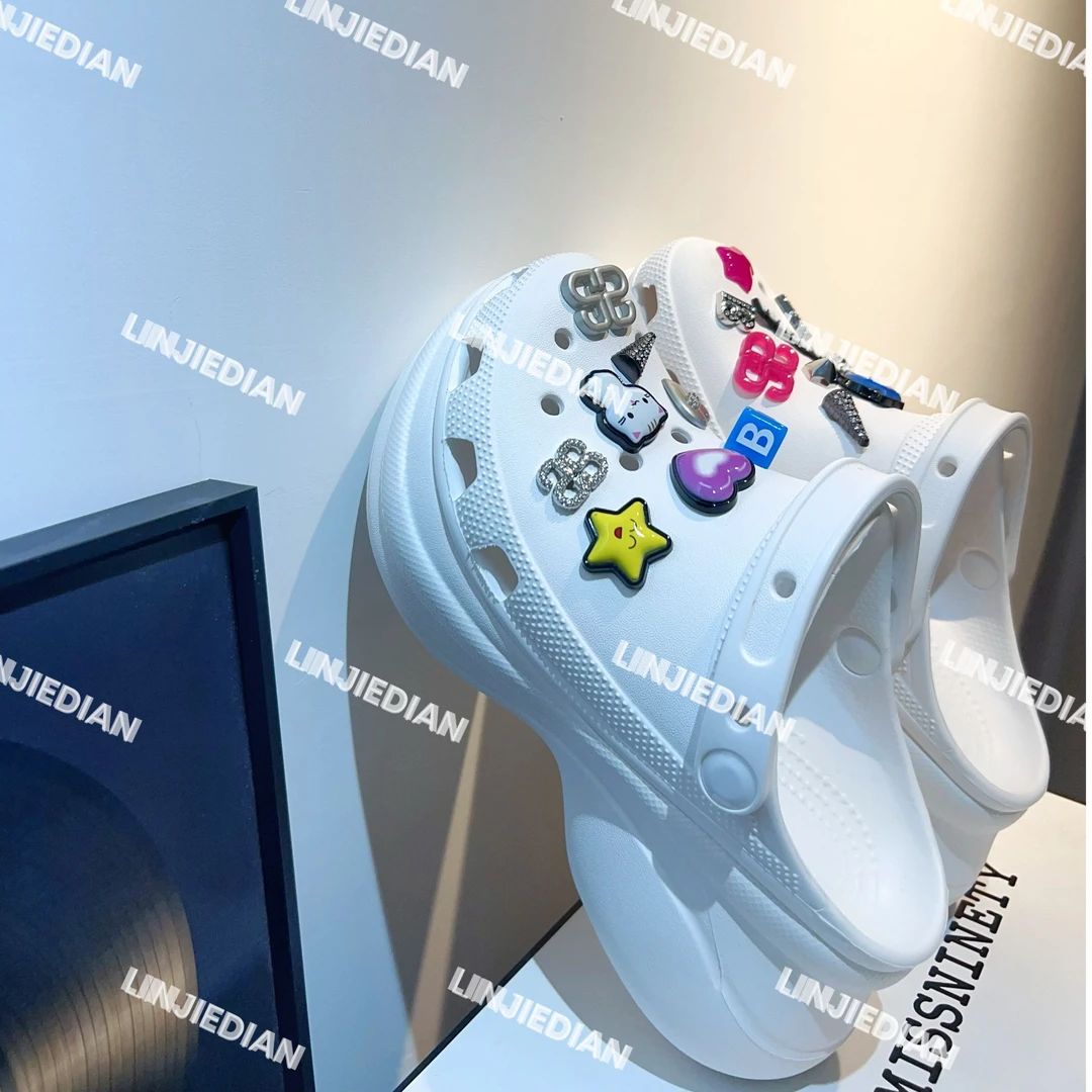 欧货女鞋2025夏季新款镂空舒适百搭洞洞鞋休闲度假厚底沙滩鞋女