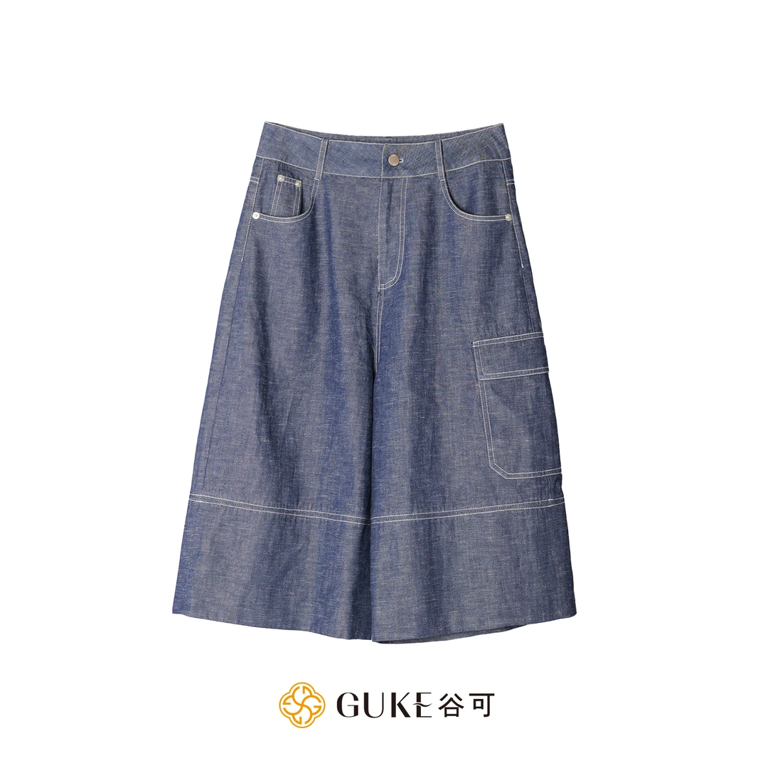 GKE/谷可K1257牛仔七分裤马裤女短裤