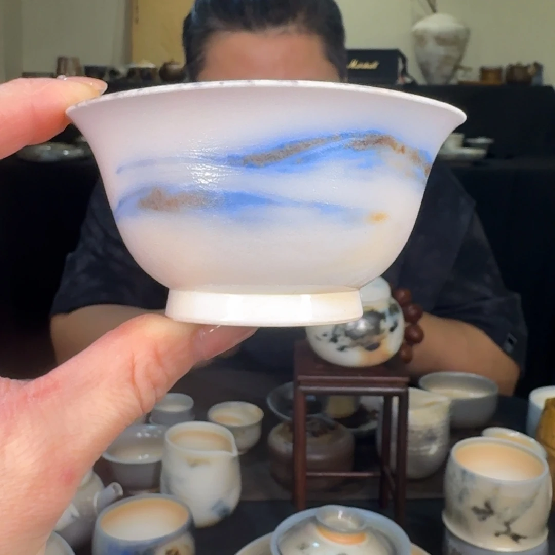 青花柴烧裸烧主人杯
