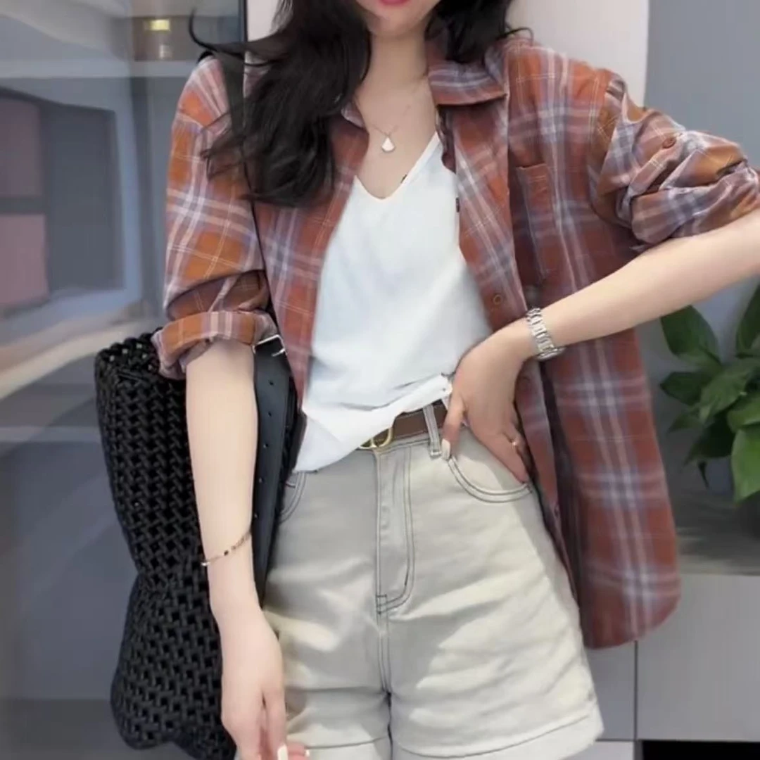 2025春季新款时尚显瘦气质女士网红洋气衬衫百搭款D7189