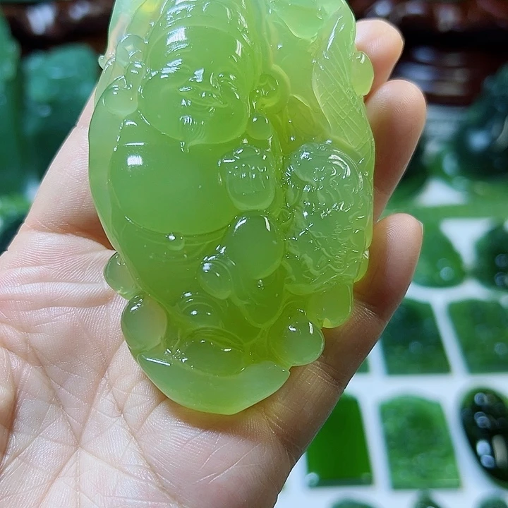 蛇纹石玉合金手把件永**品