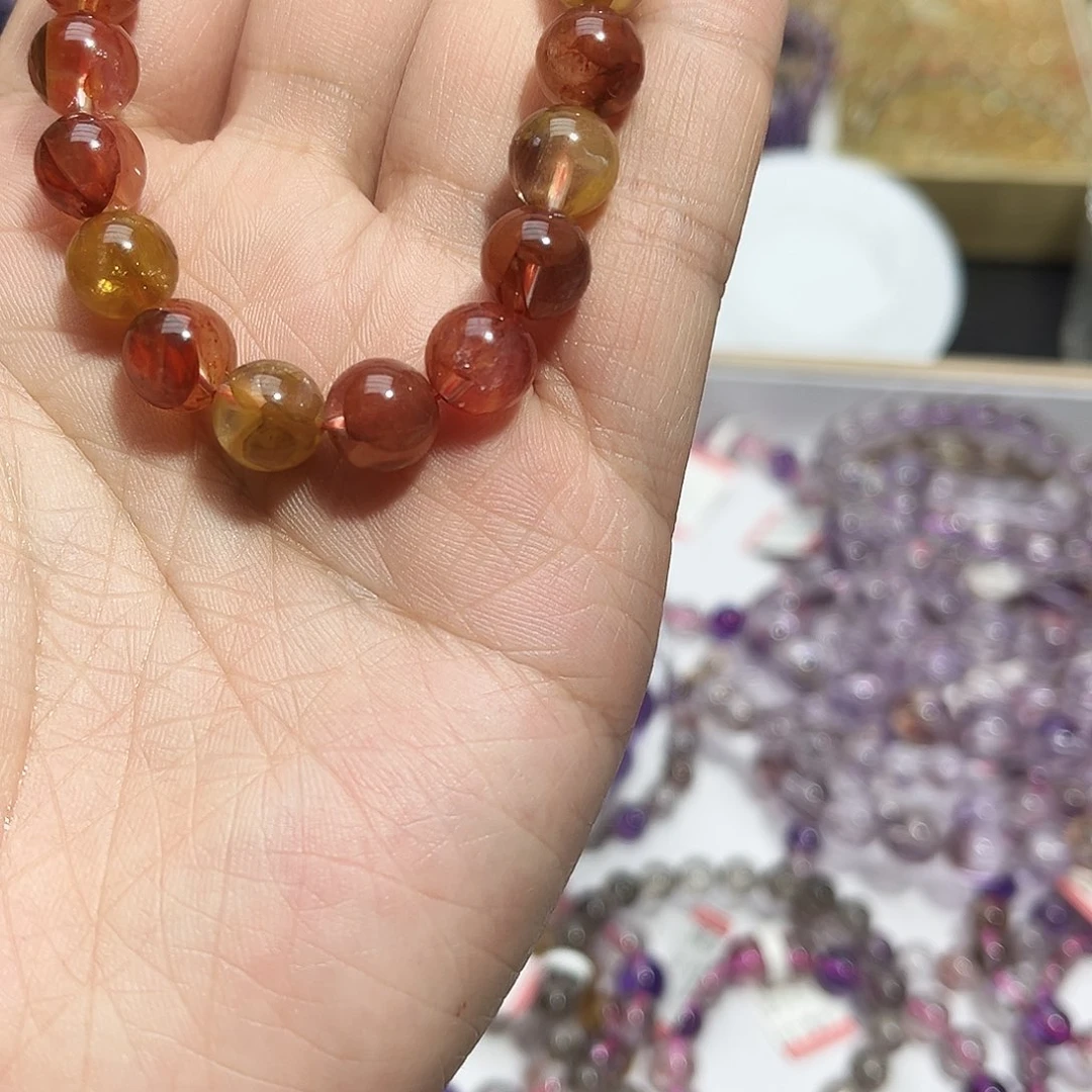 水晶手链未镶嵌红胶花9mm