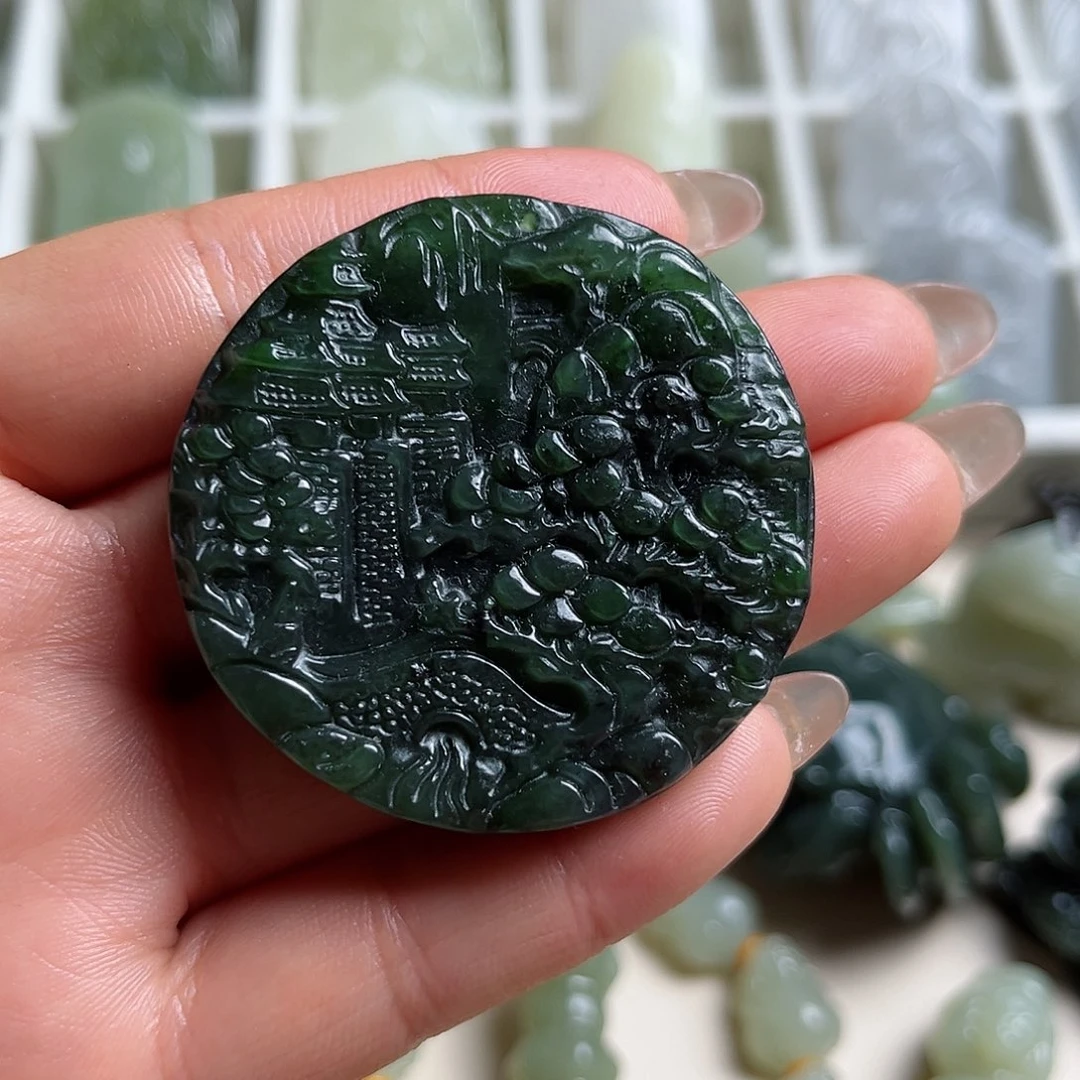 和田玉未镶嵌挂件