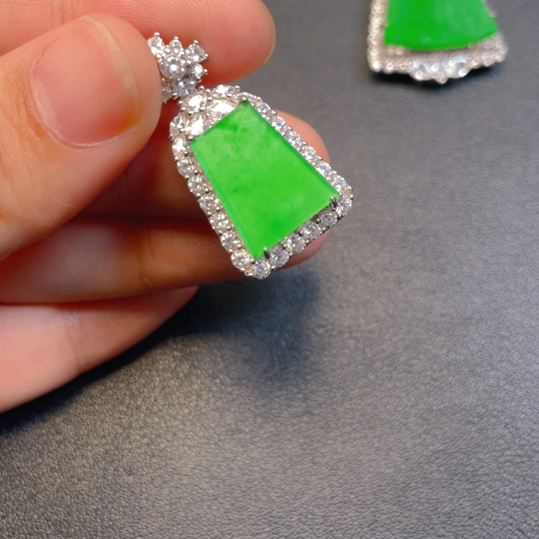 翡翠银S925镶嵌吊坠(不含链)