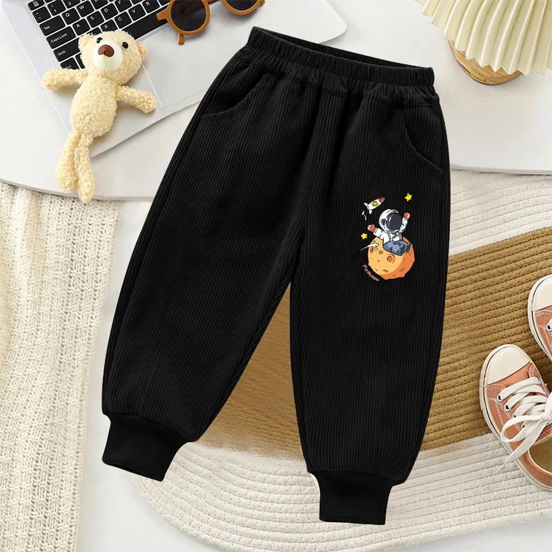 宝宝裤子外穿灯芯绒长裤男童儿童春秋款运动裤休闲裤女童宽松洋气