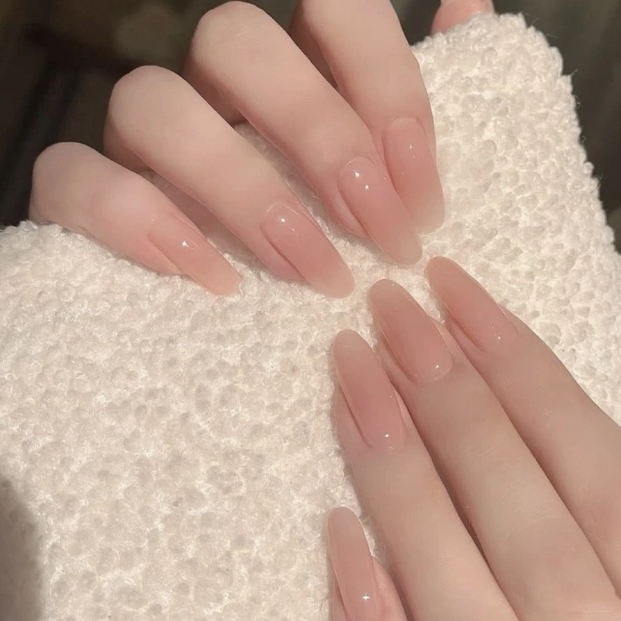 手工定制甄嬛同款手工定制纯色裸色美甲贴片穿戴甲中长假指甲可拆