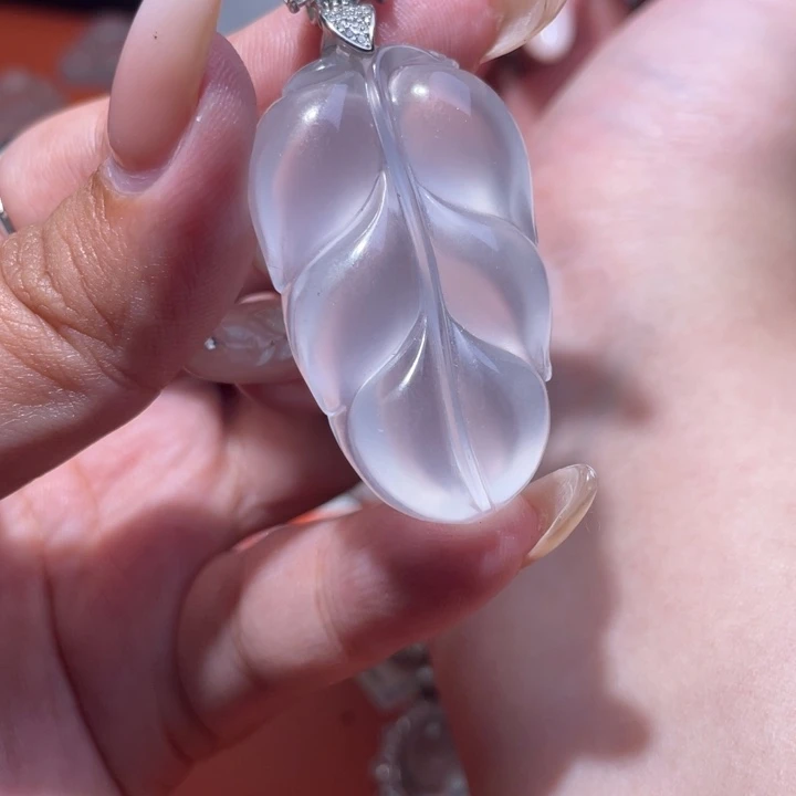 石英质玉银S925镶嵌颈饰