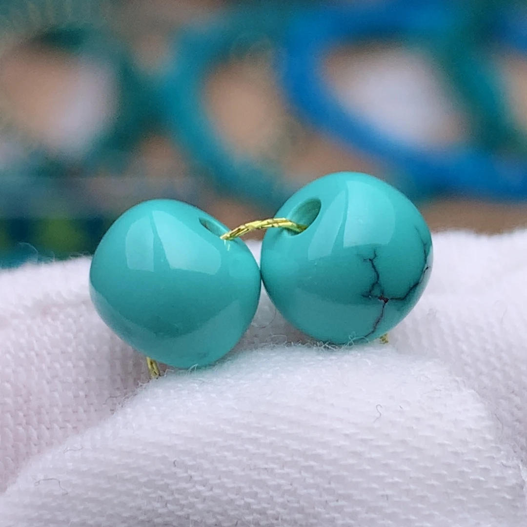 未镶嵌绿松石珠宝奇石7.2mm