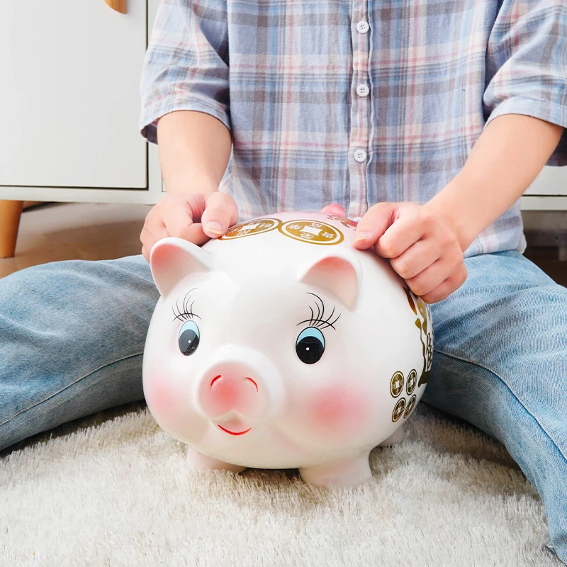2025年新款陶瓷猪猪存钱罐只进不出可存可取礼品乔迁储蓄儿童成人