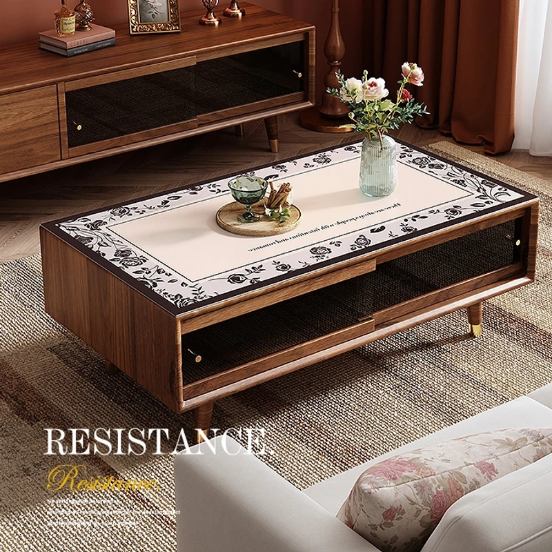 美式轻奢茶几垫防水防烫防油桌布免洗长方形防污电视柜茶几桌垫