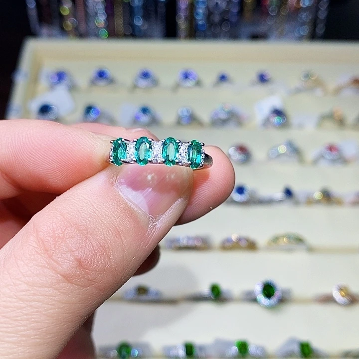 祖母绿戒指银S925镶嵌1111111