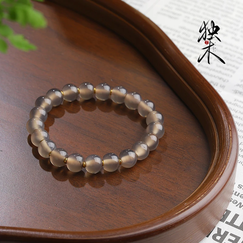 【独木】灰月光奢感玉髓手串