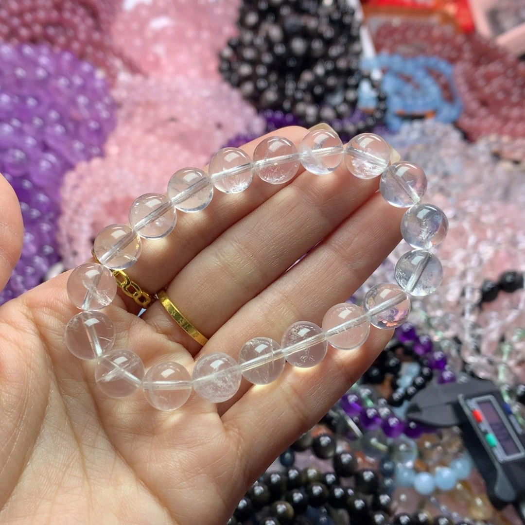 水晶手链未镶嵌透体白啊塞卡10