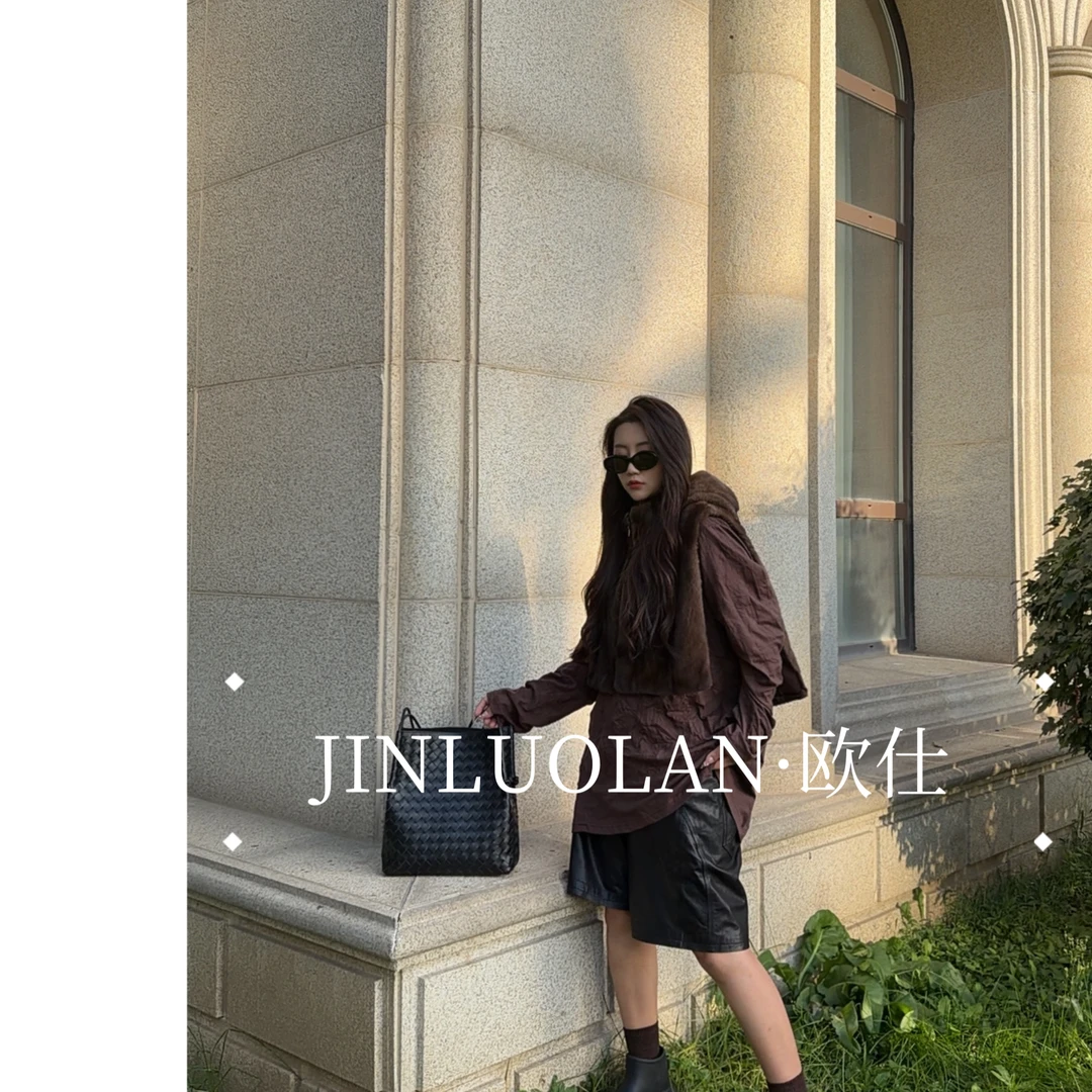 INLUOLAN-欧仕"白云谁侣"冬季款貂皮上衣外套-25066MB