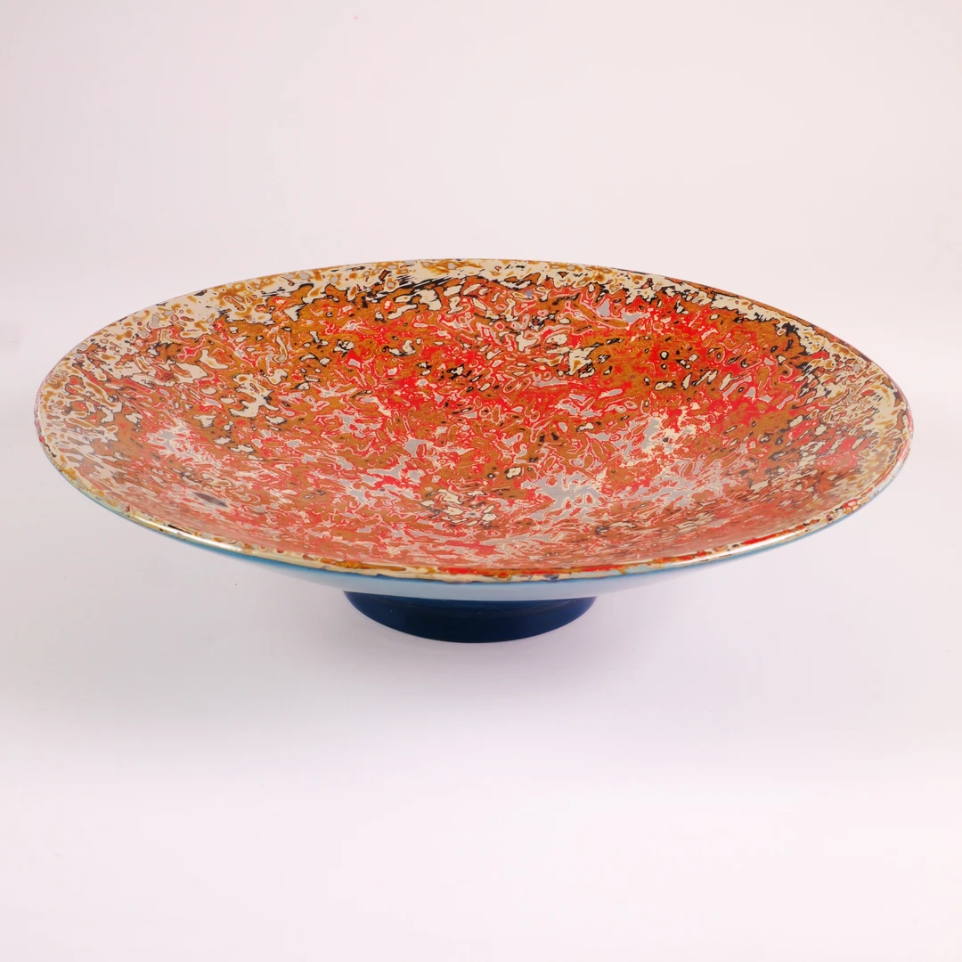 大漆盘子高脚窄底