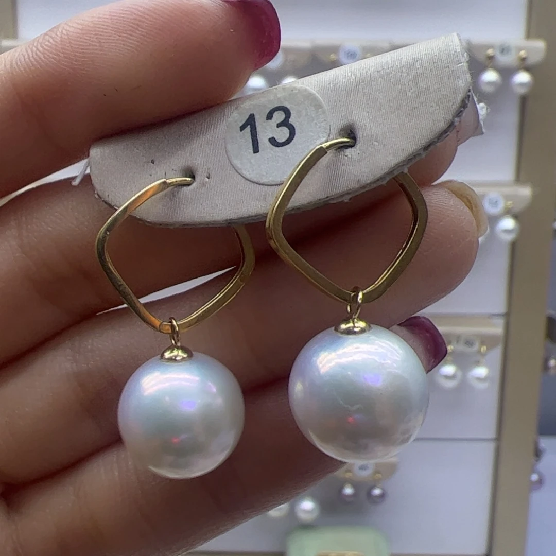 淡水珍珠耳饰18K金镶嵌