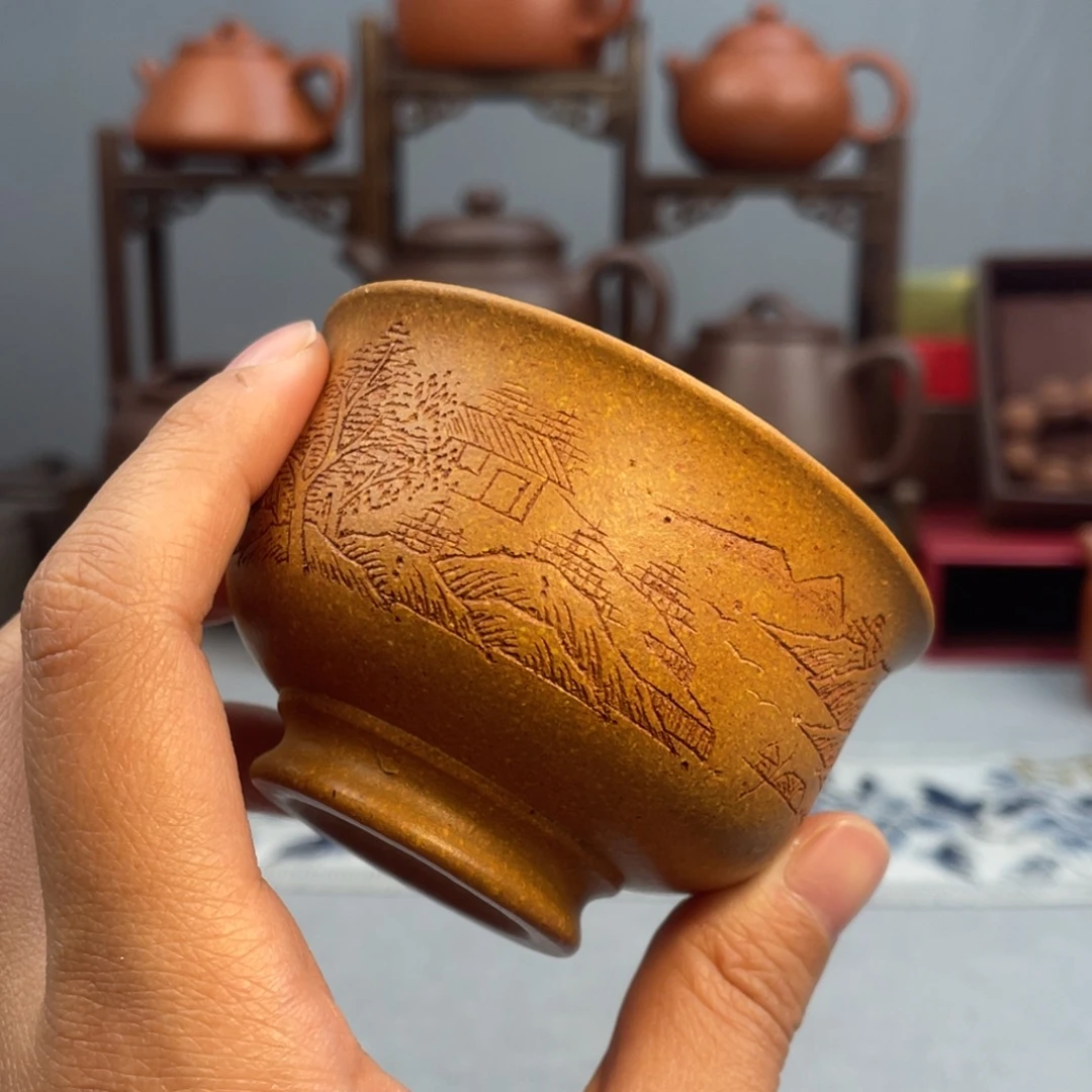 紫砂茶杯梨皮黄段 100