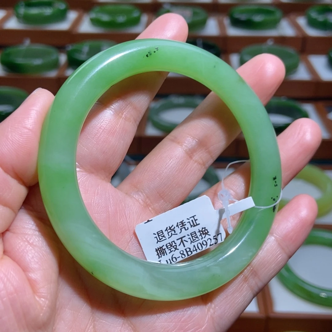 未镶嵌手镯和田玉（碧玉）苹果绿5859