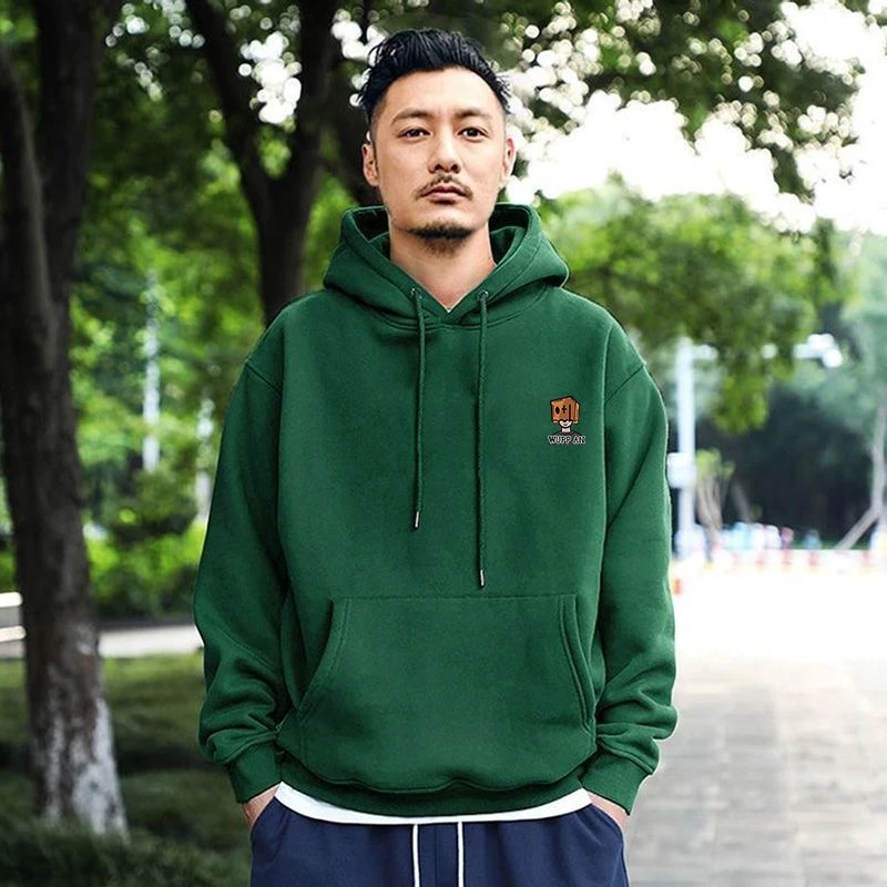 440克余文乐潮牌秋冬港风套头连帽卫衣男潮ins宽松重磅加绒帽衫男