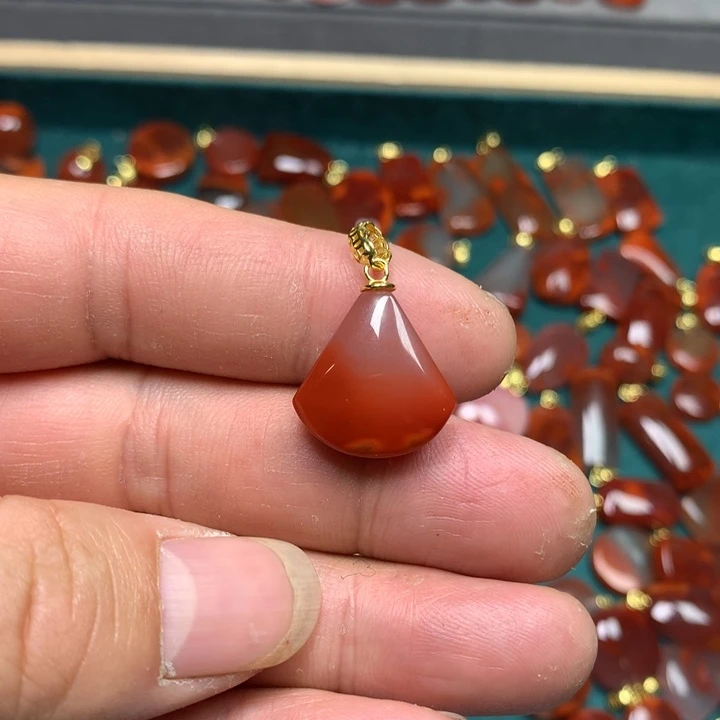 南红玛瑙吊坠(不含链)银S925镶嵌