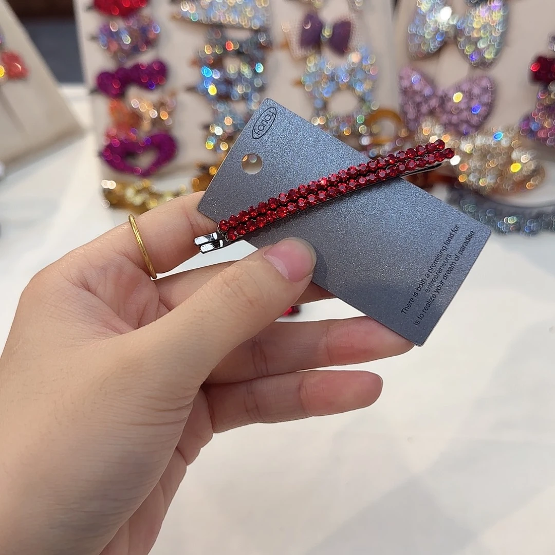 皮质铁合金一字夹一对