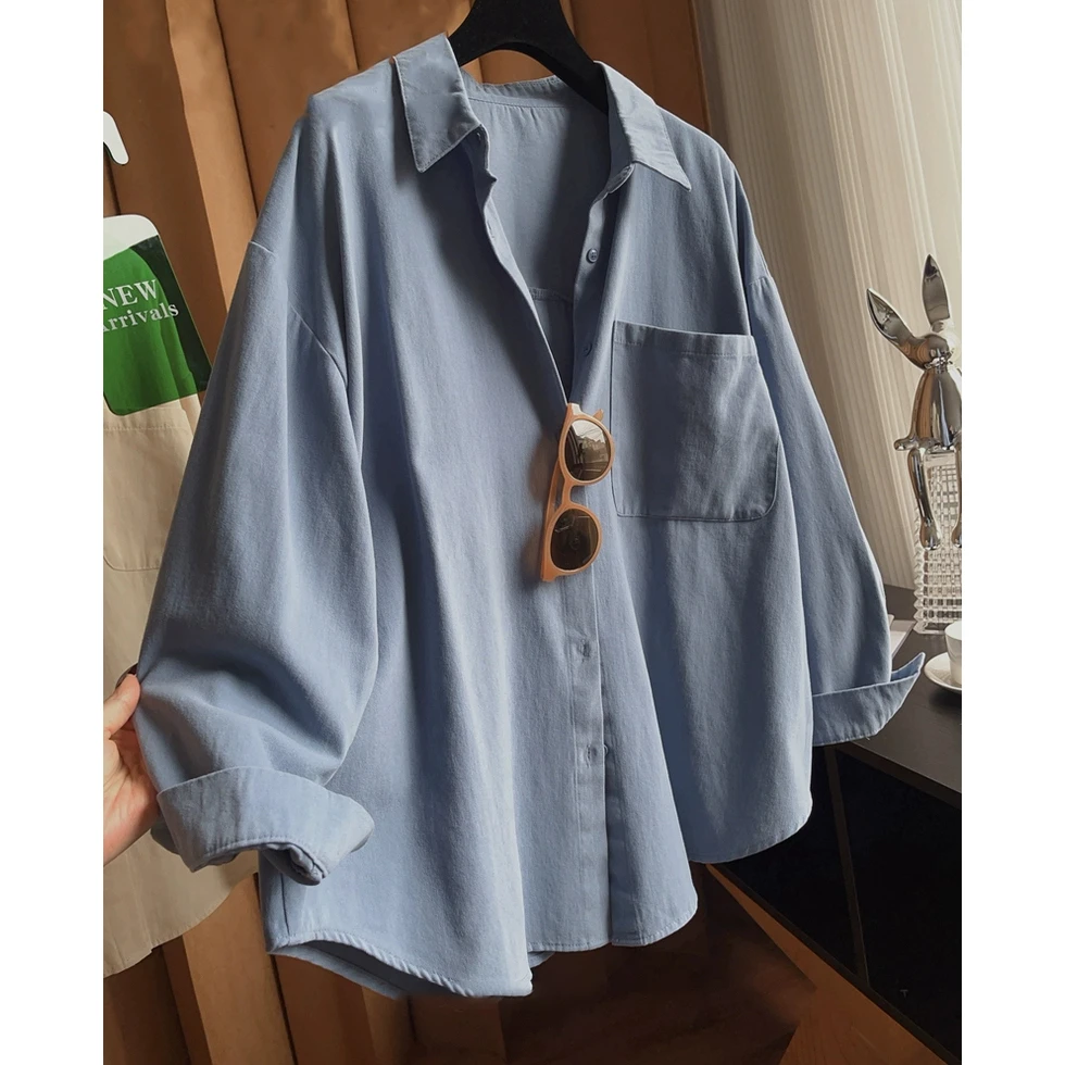 B 门店5/9&9！费尔南衬衫」高品质100%全棉叠穿内搭宽松上衣C23632