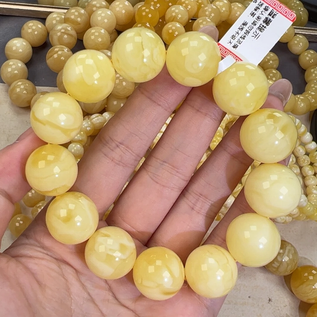 琥珀未镶嵌手链40.4白蜡妖花