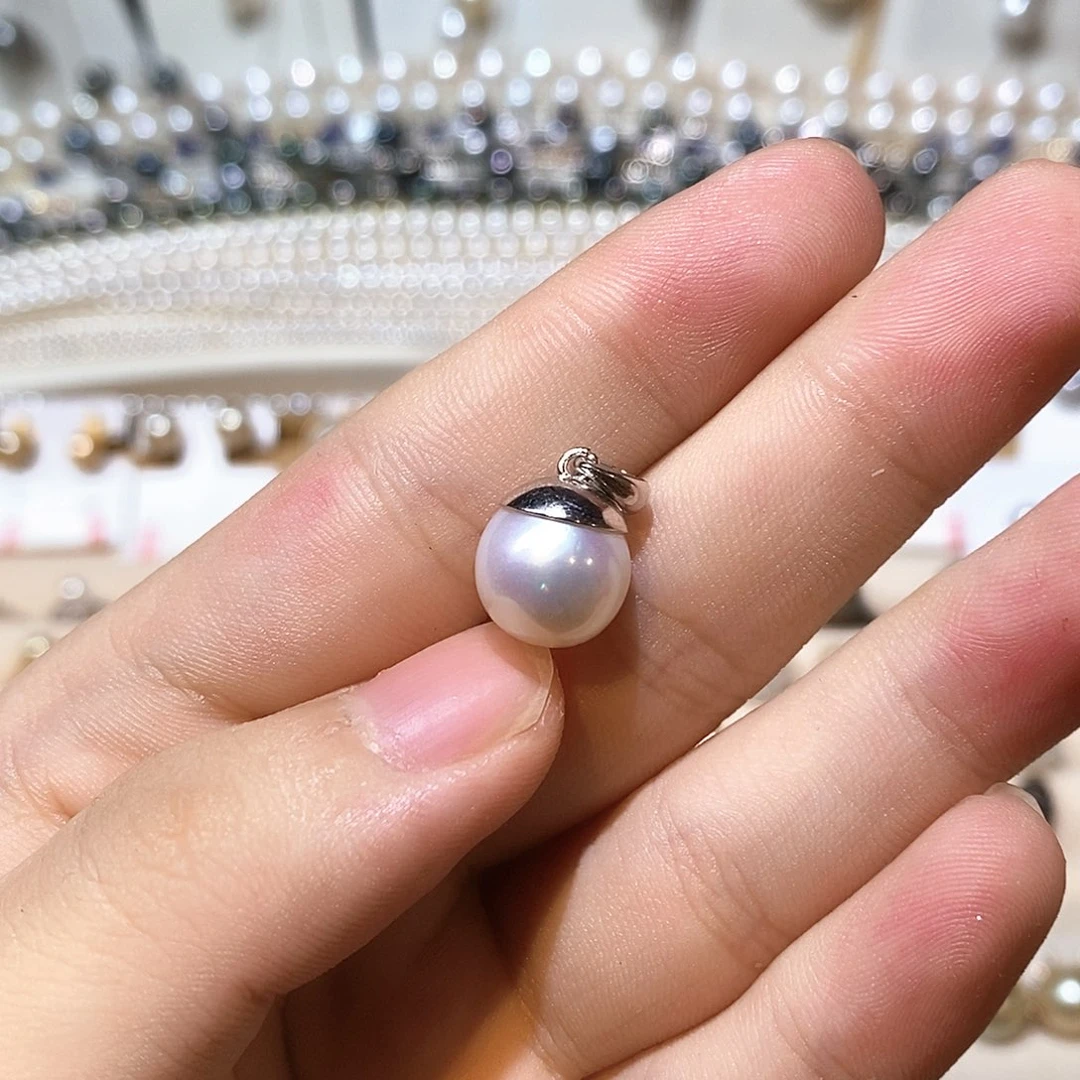 淡水珍珠银S925镶嵌颈饰11-12