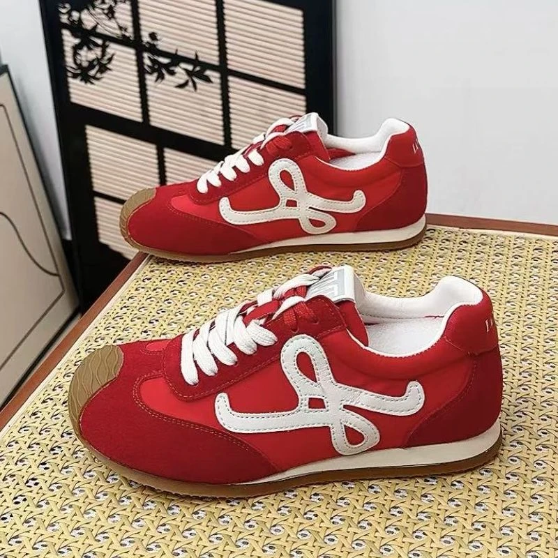 德训鞋女2025新款春季黑色粉色鞋子平底软底休闲鞋爆款5A12-905