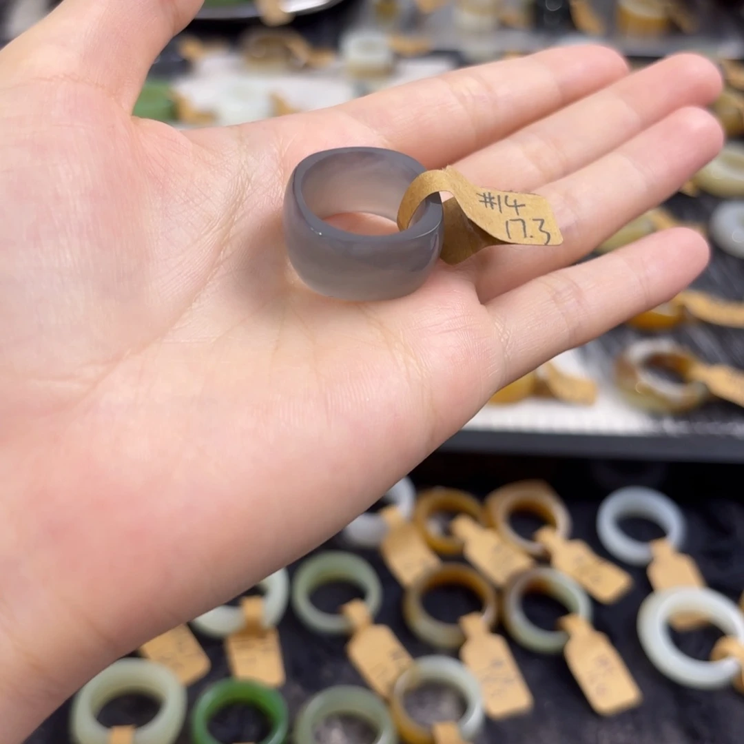 和田玉戒指未镶嵌内径17.3