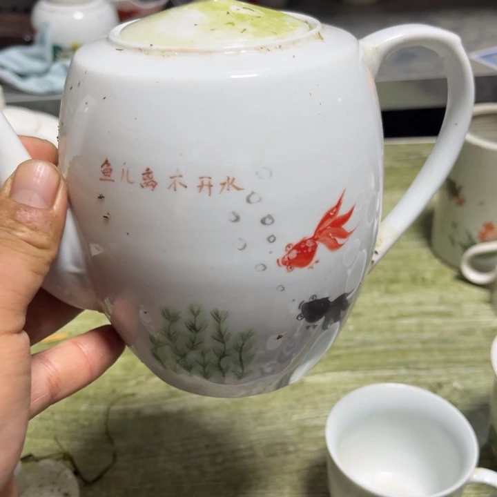 都是瑕疵品看好下单金鱼茶壶