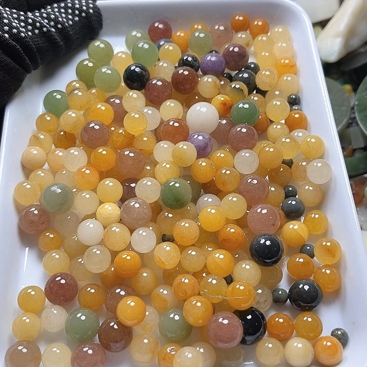 和田玉（糖玉）和田玉边角料9K金镶嵌百**开