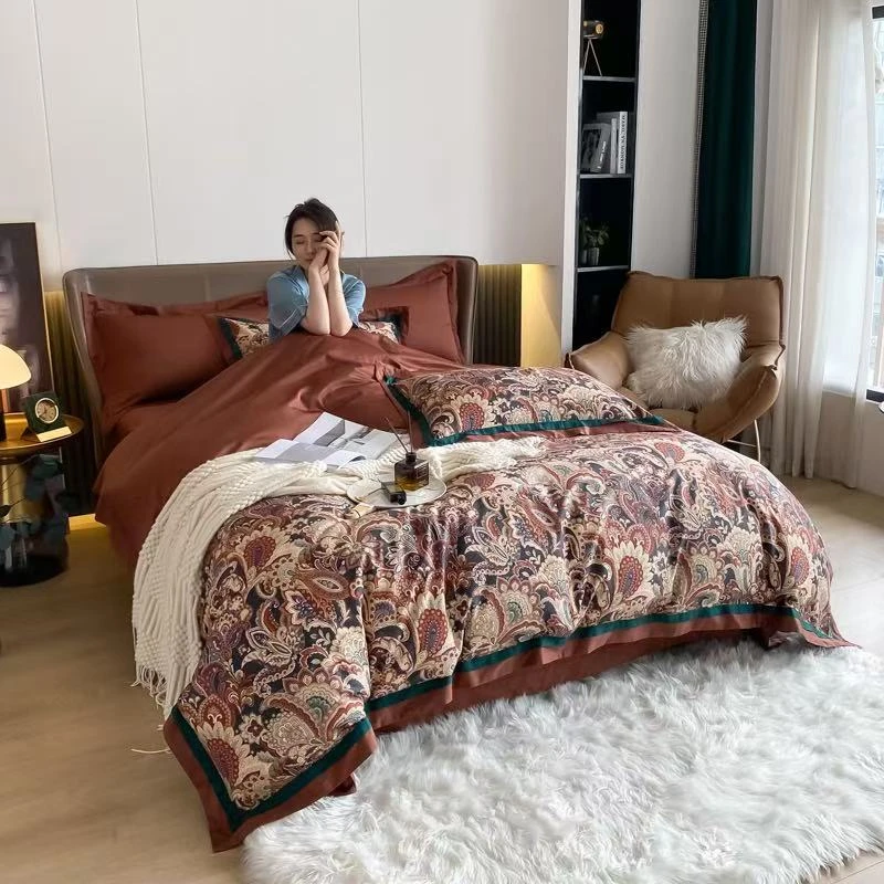 【凤凰栖梧】2025新款复古风140S长绒棉四件套