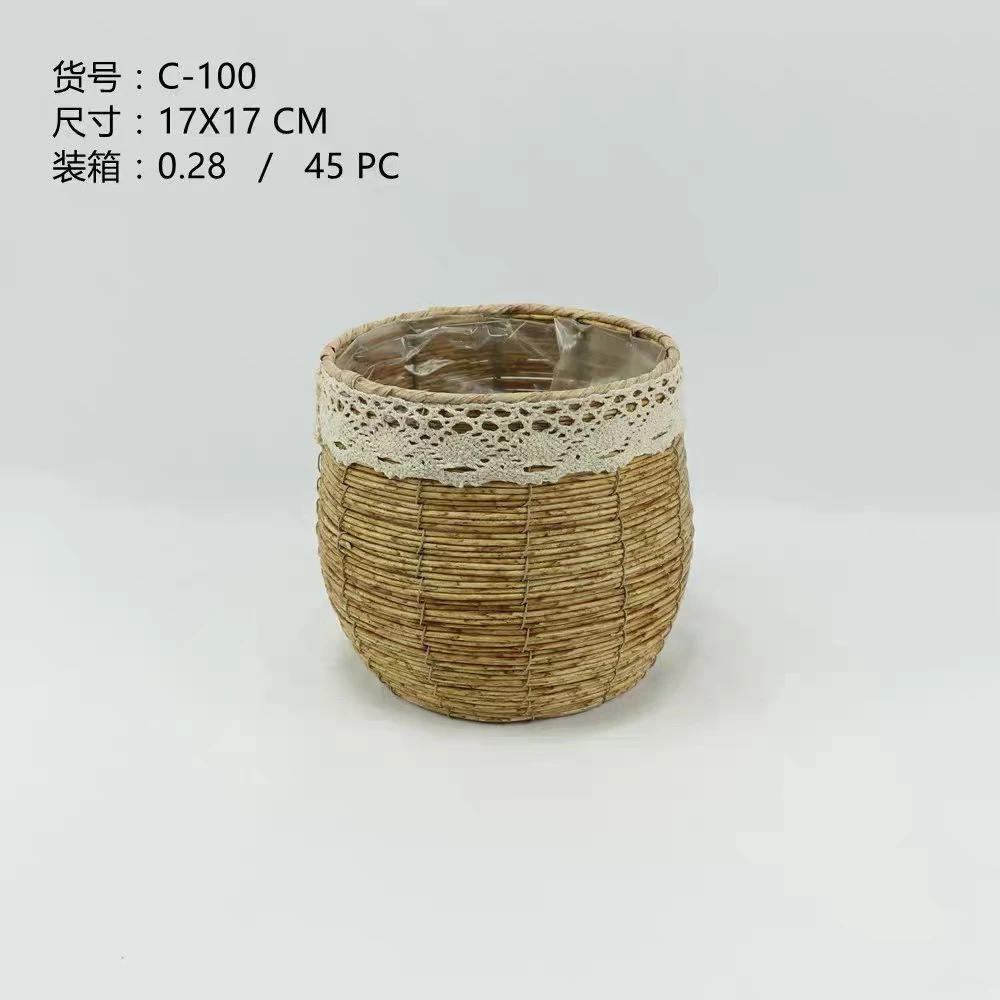 手工编织花盆花篮插花多肉田园创意家居装饰花器