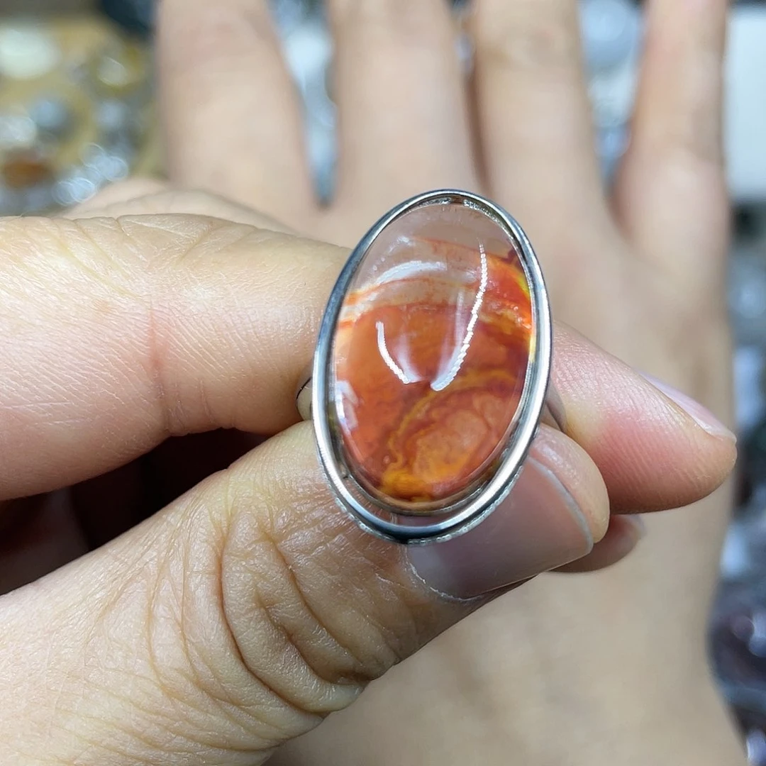 【闪购商品】银S925镶嵌珠宝半成品水晶戒指