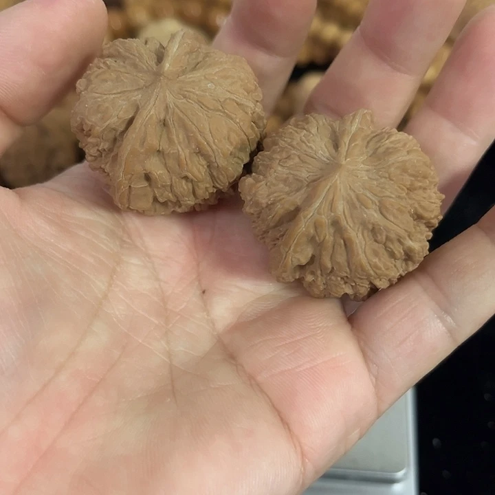 文玩核桃把件36左右微微瑕137狮子头，编号002