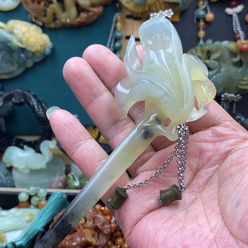 【闪购商品】蛇纹石玉未镶嵌发簪