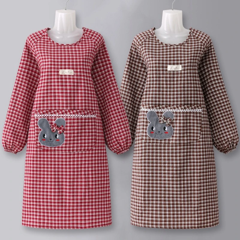 罩衣女士2025新款餐饮专用长袖家里家外薄款做饭围裙家用厨房