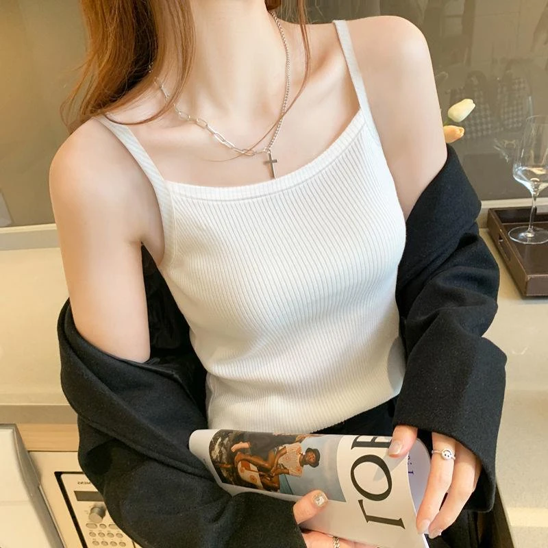 单/两件 螺纹吊带打底背心女外穿内搭修身打底衫新款上衣百搭美背