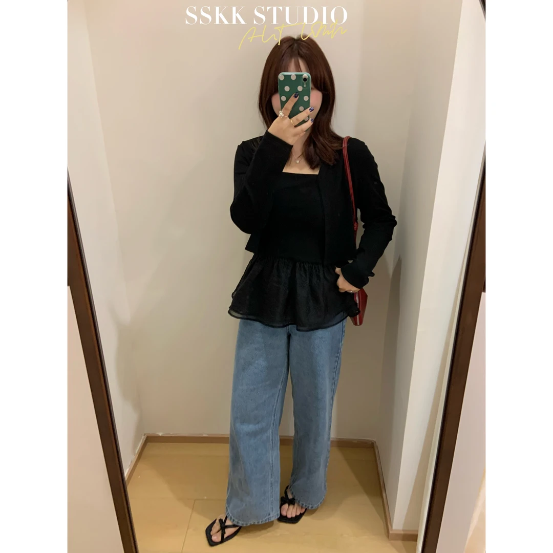 KMZY/KMZY山_山【满分腿型】微胖韩版巨好穿的早秋复古蓝直筒牛仔裤