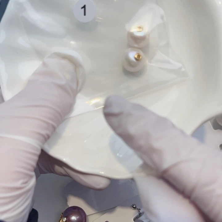 淡水珍珠耳饰银S925镶嵌