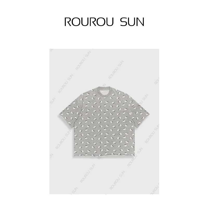 26157设计感趣味可爱Kitty猫印花短袖T恤女甜美系减龄宽松上衣