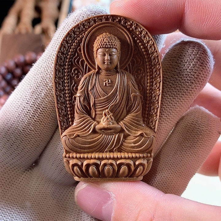 檀香木无事牌阿弥陀佛无事牌福利款