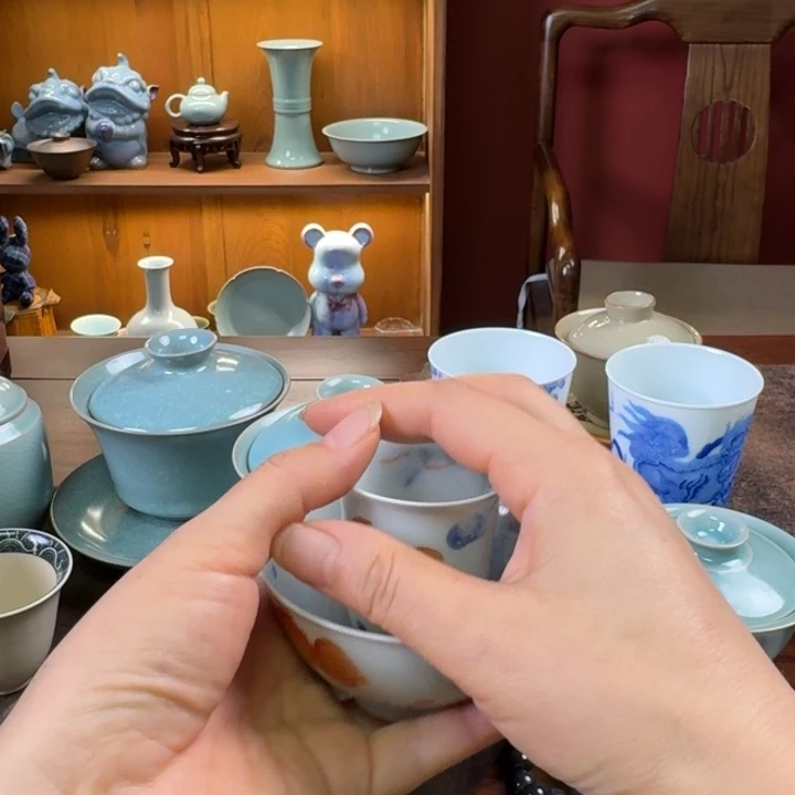 郴***计杯子两鱼青花，，，，，，