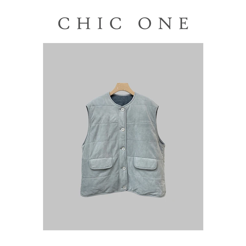 【钱老板专享】羊皮亚麻两穿马甲YW2407074